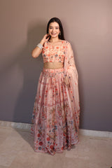 A pastel floral lehenga