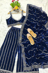 3-Piece Ready-Made Plazzo Set by SHIKHAKALA