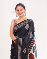 Model Silk Saree with digital prints