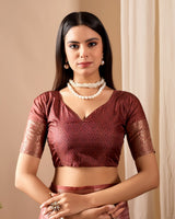 Soft Lichi Silk saree adorned