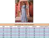 Georgette Embroidered A-Line Gown