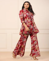 cotton blend co-ord set with digital prints