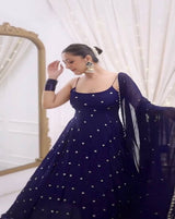 blue 3-Piece Set with dupatta