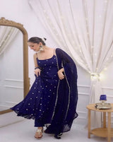 blue 3-Piece Set with dupatta