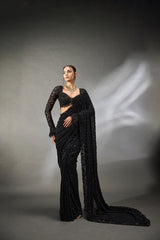 Saree with heavy-quality faux Georgette