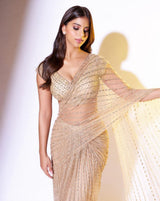 Saree with heavy-quality Mono Net fabric