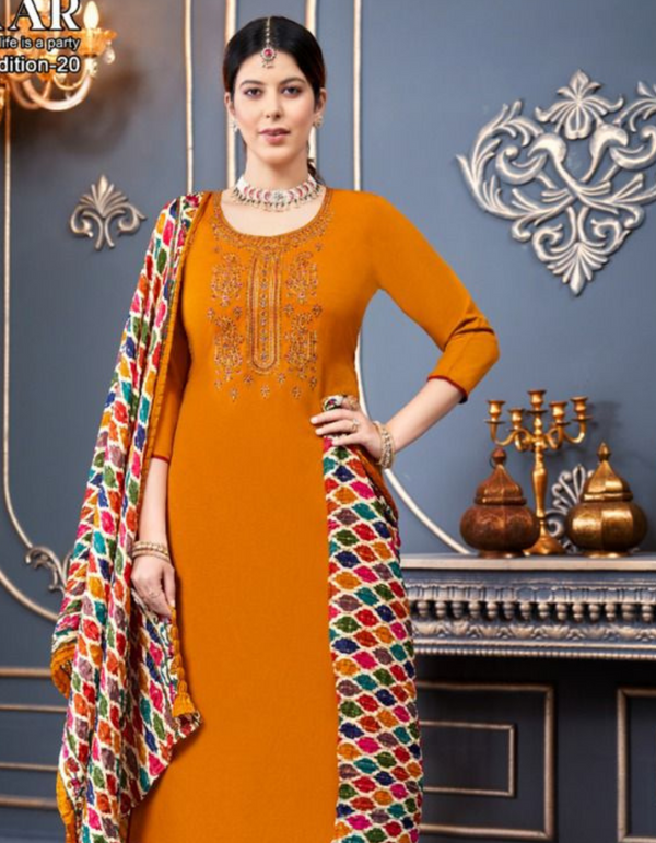 Flair in a Long Orange Kurta Pajama Perfect for Festivities and Beyond