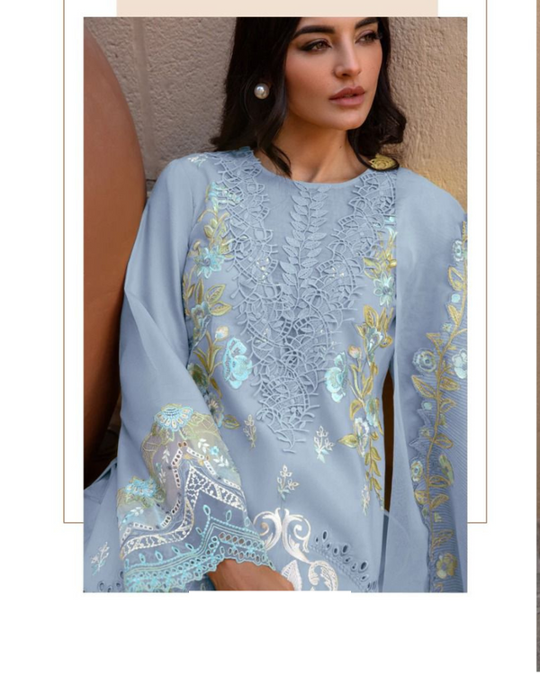 Embrace timeless elegance in this sky blue suit salwar