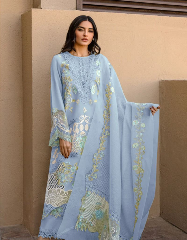 Embrace timeless elegance in this sky blue suit salwar