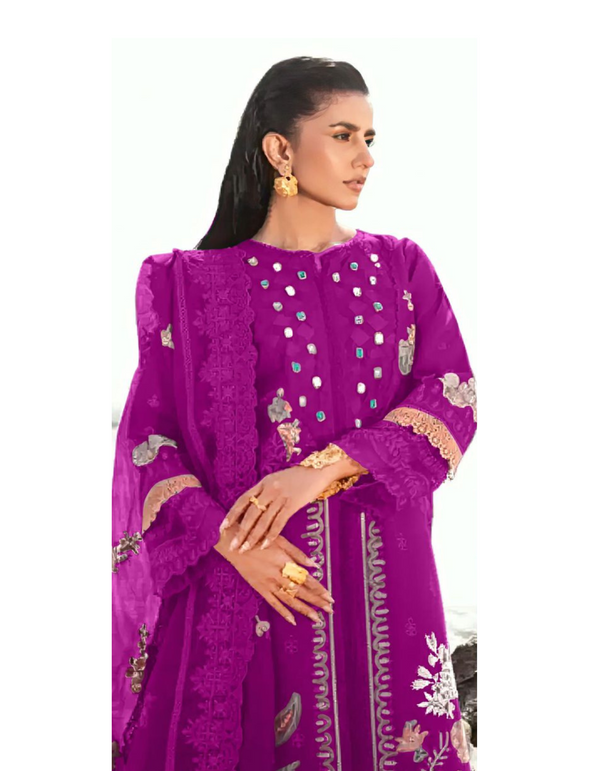 Indulge in regal elegance with this purple suit salwar