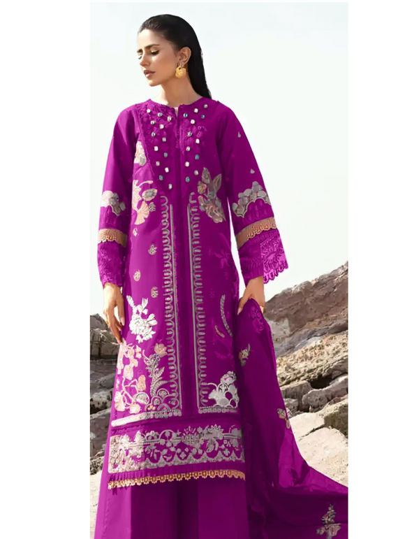 Indulge in regal elegance with this purple suit salwar