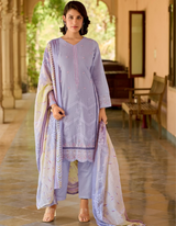 Light purple suit salwar, meticulously crafted with delicate embroidery