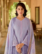 Light purple suit salwar, meticulously crafted with delicate embroidery