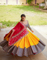 Yellow lehenga and choli ensemble, perfect for adding a vibrant touch