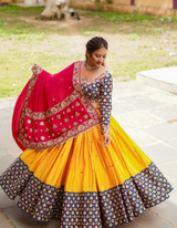 Yellow lehenga and choli ensemble, perfect for adding a vibrant touch