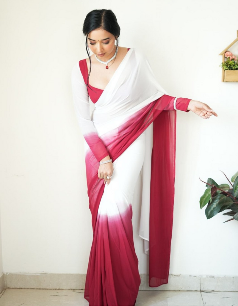 Embrace classic sophistication with this ready-to-wear saree