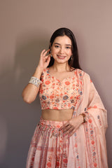 A pastel floral lehenga