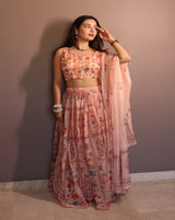 A pastel floral lehenga
