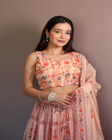 A pastel floral lehenga