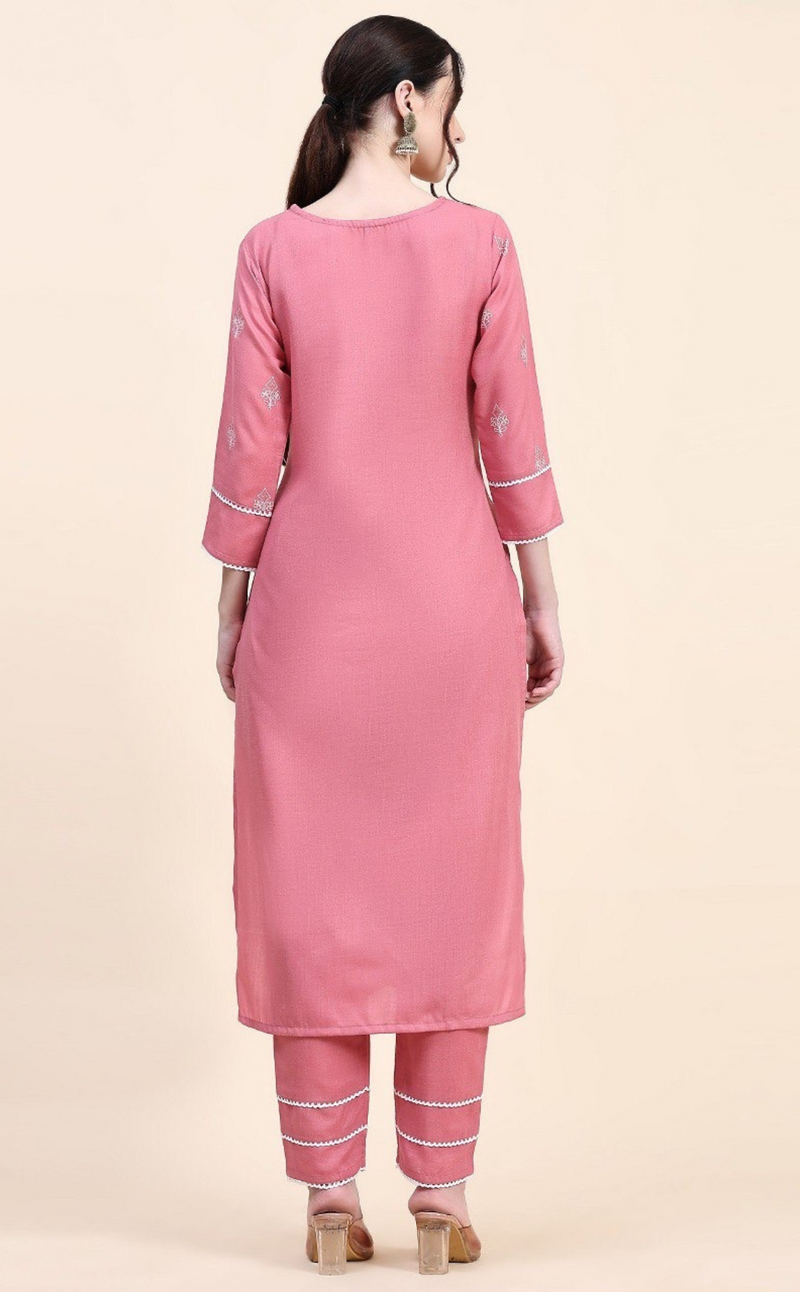 Pink Blossom Printed Kurta Set