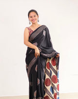 Model Silk Saree with digital prints