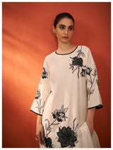 Premium Pure Crape Embroidered Suit Set with Pure Muslin Dupatta