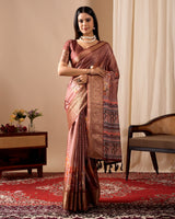 Soft Lichi Silk saree adorned