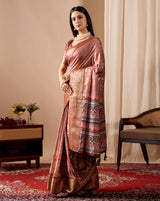 Soft Lichi Silk saree adorned