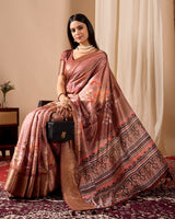 Soft Lichi Silk saree adorned
