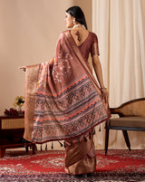 Soft Lichi Silk saree adorned