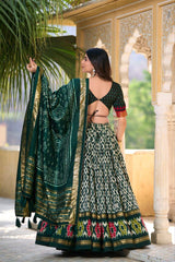 Tussar Silk Ikkat Patola Lehenga Choli Set
