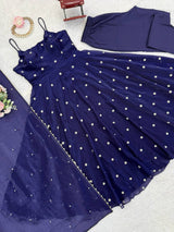blue 3-Piece Set with dupatta