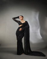 Saree with heavy-quality faux Georgette