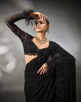 Saree with heavy-quality faux Georgette