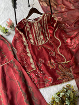 exclusive 3-piece Short Kurti Sharara Set